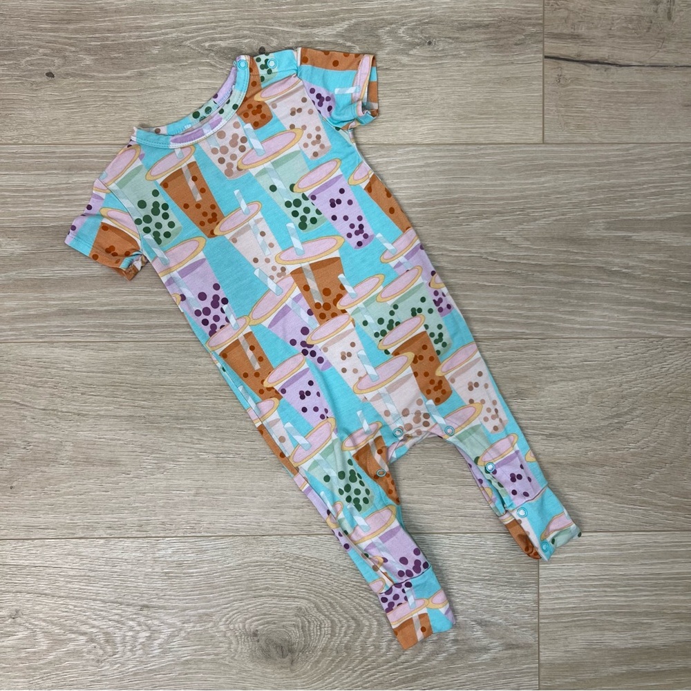 Posh Peanut Boba Time Short Sleeve Bamboo Romper